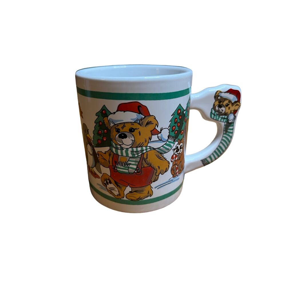 Vintage Alco Christmas bear mug bear handle other‎ animals no chips